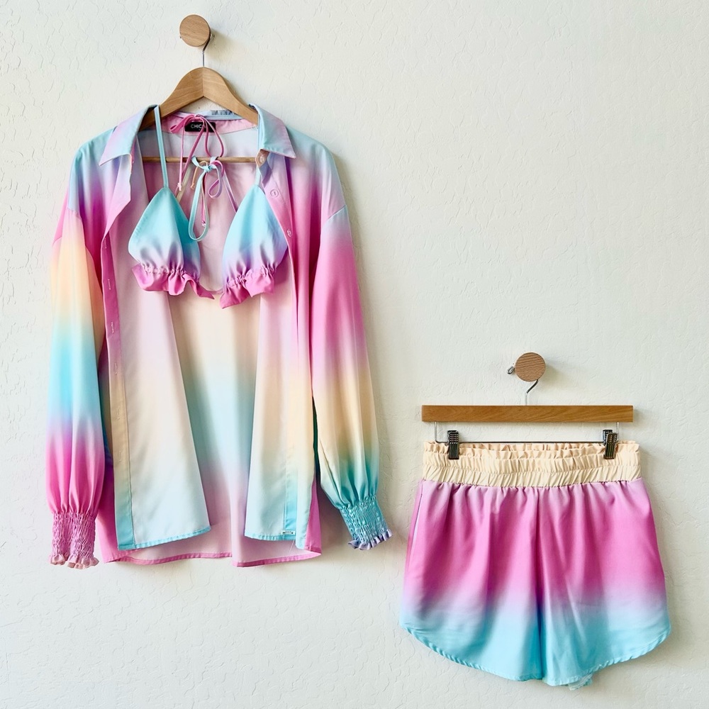 Chicme 3 Piece Pool or Beach Lounge Set in Unicorn, Size L, Excellent Condition